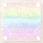 Just Married Rainbow Glasuntersetzer (Rückseite)