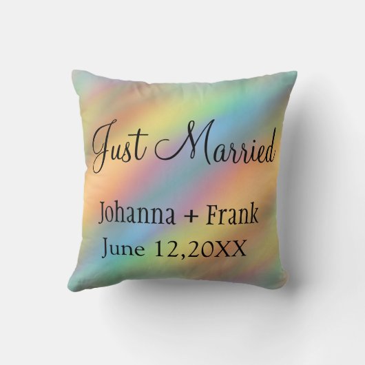 Just Married Rainbow Kissen (Rückseite)