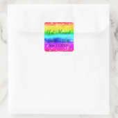 Just Married Rainbow Quadratischer Aufkleber (Tasche)