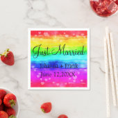 Just Married Rainbow Serviette (Beispiel)