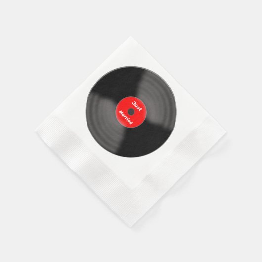 Just Married Record Paper Napkins Serviette (Ecke)