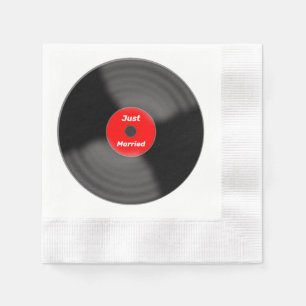 Just Married Record Paper Napkins Serviette