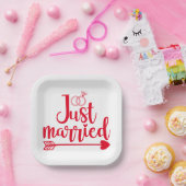 Just Married Red Pappteller (Party)