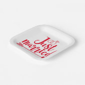 Just Married Red Pappteller (Gewinkelt)