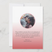 Just Married Red Script Foto Weihnachten Hochzeit Ankündigung (Rückseite)