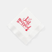 Just Married Red Serviette (Ecke)
