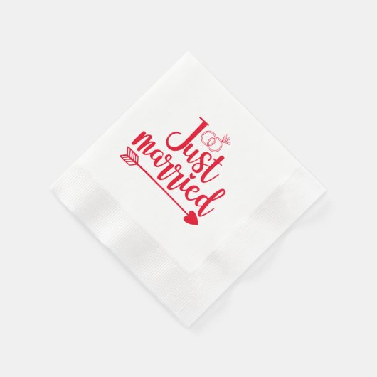 Just Married Red Serviette (Ecke)