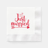 Just Married Red Serviette (Vorderseite)