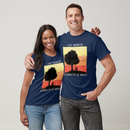 Just Married Retro Verlobung Matching Newlyweds H T-Shirt (Unisex)