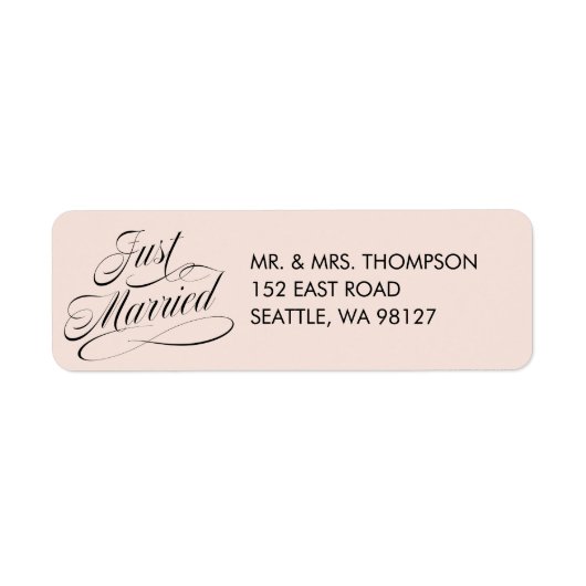 Just Married Return Address Label (Vorne)
