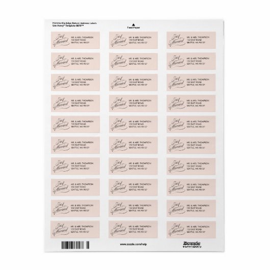 Just Married Return Address Label (Vorne)