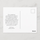 Just Married Romantic Wedding Foto Ankündigung Postkarte (Rückseite)