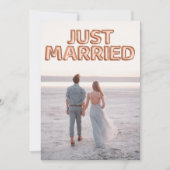 Just Married Rose Gold Balloons Hochzeitsfest Foto Ankündigung (Vorderseite)
