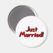 Just Married (rot) Magnet (Vorderseite/Rückseite)