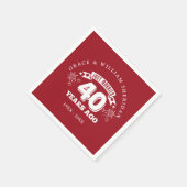 Just Married Ruby 40. Hochzeitstag Serviette (Ecke)