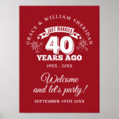 Just Married Ruby 40th Anniversary Welcome Sign Poster (Vorne)