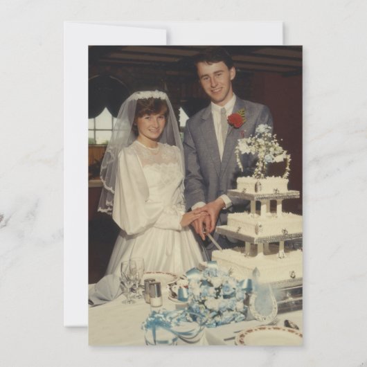 Just Married Ruby 40th Wedding Anniversary Foto Einladung (Rückseite)