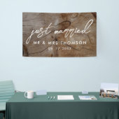 Just Married Rustic Wedding Banner (Messeveranstaltung)