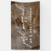 Just Married Rustic Wedding Banner (Vertikal)