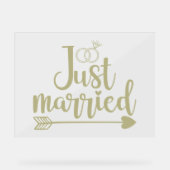 Just Married Sage Acrylschild (Vorderseite)