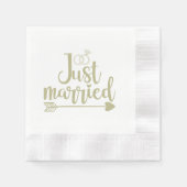 Just Married Sage Serviette (Vorderseite)