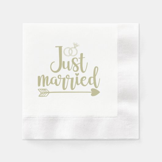 Just Married Sage Serviette (Vorderseite)