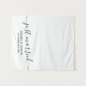 Just Married Script Fabric Car Banner Wedding Sign Wandteppich (Vorderseite (Horizontal))