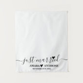 Just Married Script Fabric Car Banner Wedding Sign Wandteppich (Vorderseite)