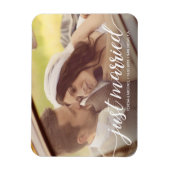 Just Married Script Overlay Custom Wedding Foto Magnet (Vertikal)