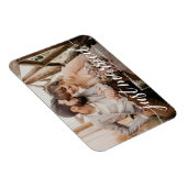 Just Married Script Overlay Wedding Foto Magnet (Rechte Seite)