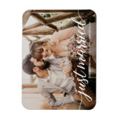 Just Married Script Overlay Wedding Foto Magnet (Vertikal)