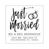 Just Married Script | PERSONALISIERT Gummistempel (Prägung)