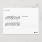 Just Married Script Wedding Ankündigung Elopement Postkarte (Rückseite)