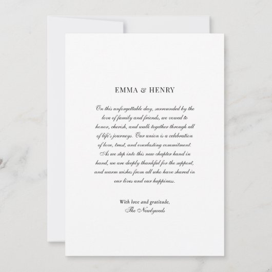 Just Married Script Wedding Foto Ankündigung (Rückseite)