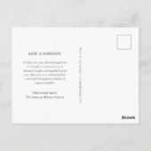 Just Married Script Wedding Foto Ankündigung Postkarte (Rückseite)