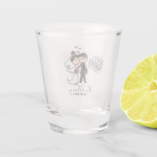 Just Married Shot Glass Schnapsglas (Rückseite)
