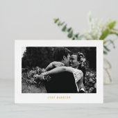 Just Married Simple Foil Foto Ankündigung (Stehend vorne)