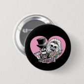 Just Married Skulls Button (Vorne & Hinten)