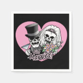 Just Married Skulls Serviette (Vorderseite)