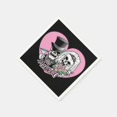 Just Married Skulls Serviette (Ecke)