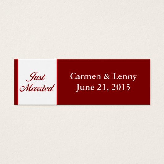 Just Married Small Tag - Cranberry Red (Vorderseite)