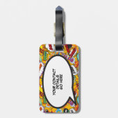 JUST MARRIED Speech Buble Fun Retro Comic Book Gepäckanhänger (Rückseite vertikal)