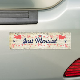 Just Married Starfish Coral Navy Nautical Wedding Autoaufkleber
