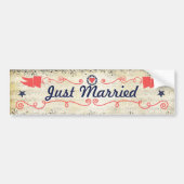 Just Married Starfish Coral Navy Nautical Wedding Autoaufkleber (Vorne)