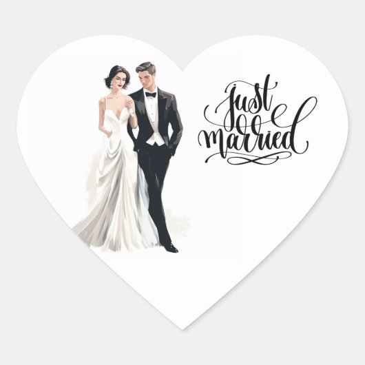 Just Married Sticker (Vorderseite)