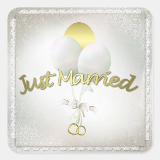 Just Married Sticker (Vorderseite)