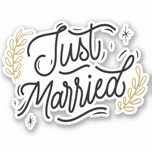 Just Married Sticker (Vorderseite)