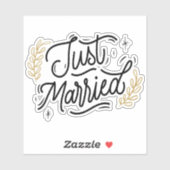 Just Married Sticker (Blatt)