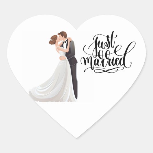 Just Married Sticker (Vorderseite)