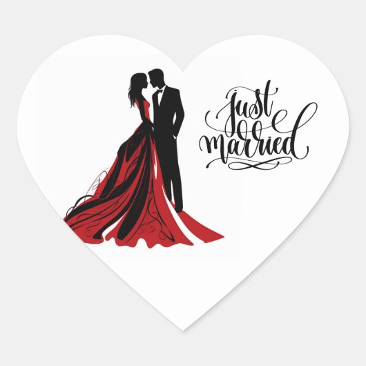 Just Married Sticker (Vorderseite)